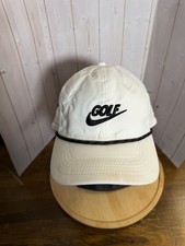 Nike Dri-Fit Aerobill Classic 99 Golf Hat White Adjustable Rope. Vented NikeGolf