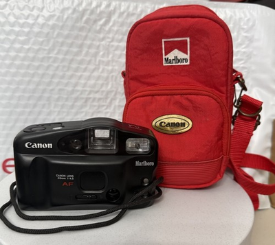 #ad #ad Vintage Marlboro Canon Sure Shot Owl AF 7 Camera W red bag Redemption $69.99
