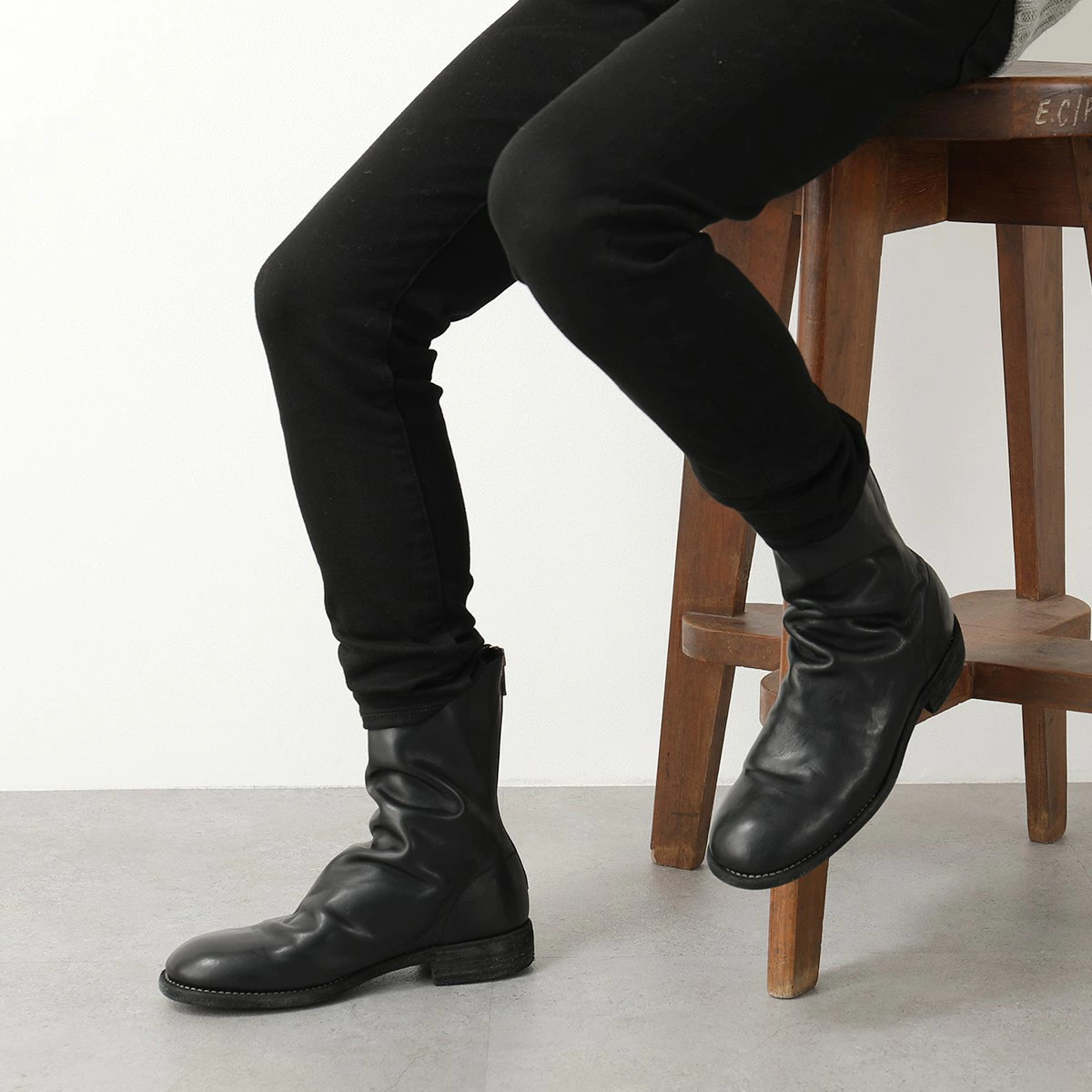 GUIDI 988 Men's Back Zip Boots, Full Grain Horse Leather Mid