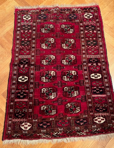 Afghan Bukhara Turkmen old Oriental carpet Persian carpet old carpet 150 x 106 cm