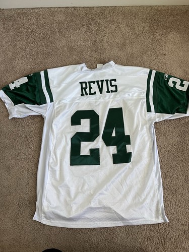 VTG New York Jets Revis NFL Football Jersey Stitched Sz 52 2XL Authentic Y2K Wht