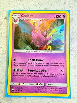 Pokemon TCG Crobat 056/149 Cosmo Holo Rare Sun & Moon Base Set LP