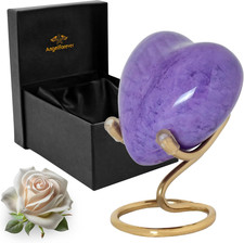 Heart Keepsake Urn for Human Ashes   Handcrafted Mini Metal Cremation Urn with S