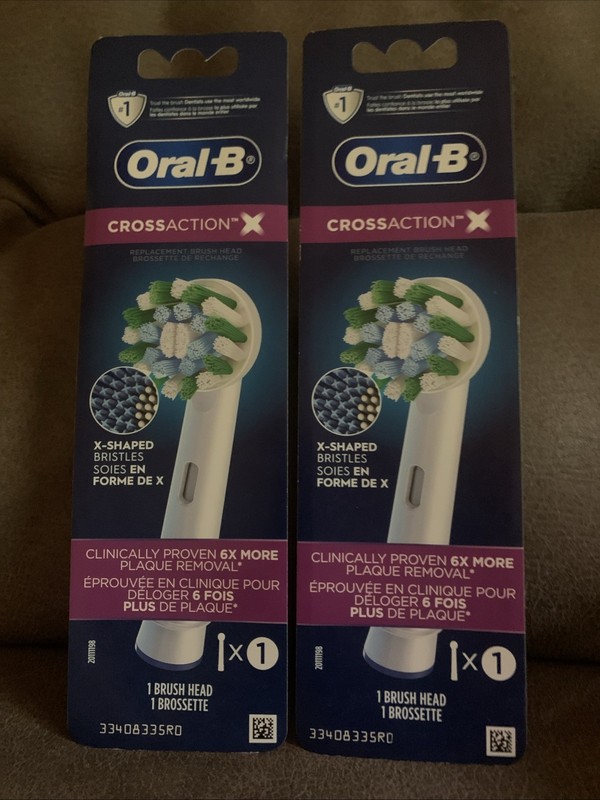 Oral B Braun Professional CrossAction Brush Head Replacement Single (x2 packs)