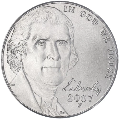 2007-P Jefferson Nickel — photo from the most recent tracked eBay sale