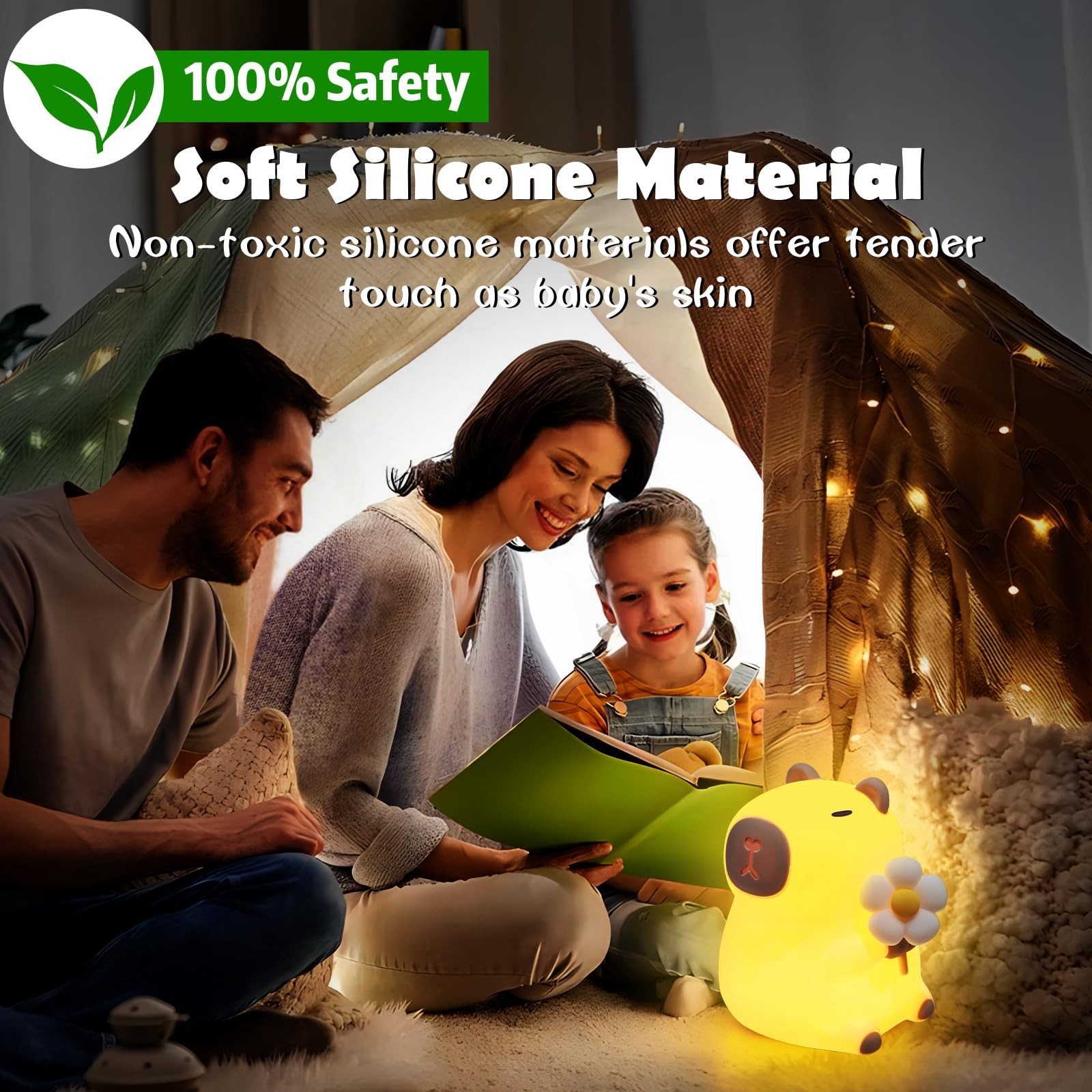Capybara veilleuse enfants rechargeable touch control lampe de chevet - 2