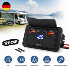 Einbau Panel USB Steckdose 12V 24V Ladegerät Dual USB-A USB-C Auto Boot KFZ DE