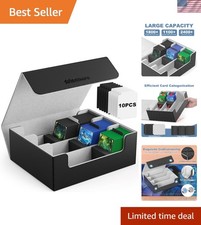 Stylish Waterproof Trading Card Storage Box with 10 Dividers Foam Stoppers