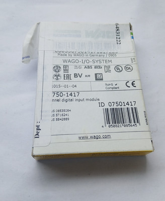 WAGO 750-1417 8 KANAL DIGITAL EINGANGSMODUL (BR4B.3B17)