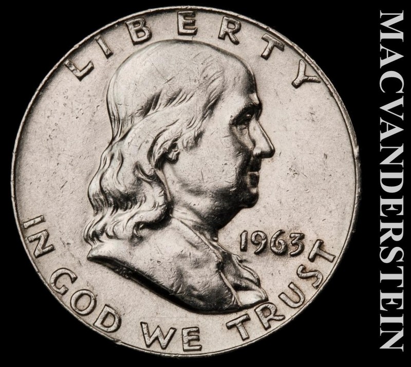 1963-D Silver Franklin Half Dollar - Choice Almost Uncirculated Lustrous  #L6571
