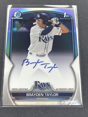 2023 Bowman Draft #CDA-BT Brayden Taylor Chrome Auto Refractor #/499 Tampa Bay