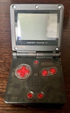 Nintendo Game Boy Advance SP Handheld Console - Translucent Black/Red (Custom)