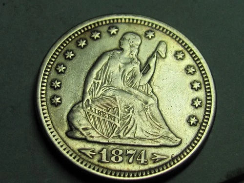 1874-P Seated Liberty Quarter — photo from another recent sale