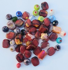 Millefiori Glass Lampwork Beads Assorted Jewelry Making 60pc Lot Mixed Color