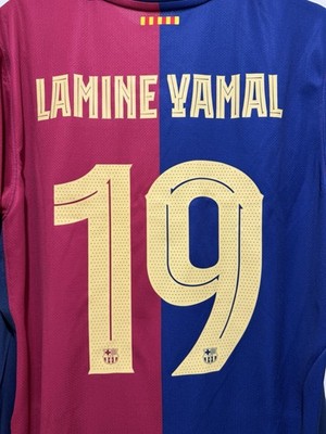 Lamine Yamal 19 Mens Nike FC Barcelona Home Jersey Stadium UCL No