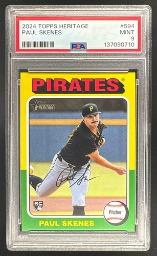 EL.196 Paul Skenes 2024 Topps Heritage High Number #594 RC PSA 9