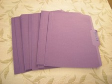 File Folders 10 Pack PURPLE 8.5 x 11 Inch 1/3 Cut gently used
