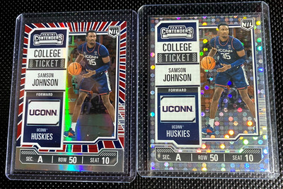 SAMSON JOHNSON 2024-25 Panini NIL College Ticket Red White Blue & Donuts UConn