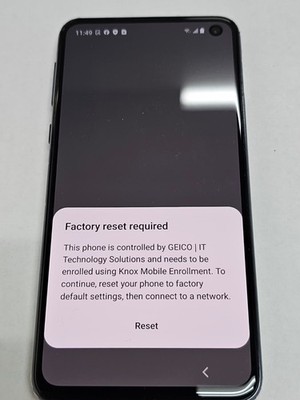 DEFECTIVE - Samsung Galaxy S10E - 128 GB - Black- Unknown - 11239