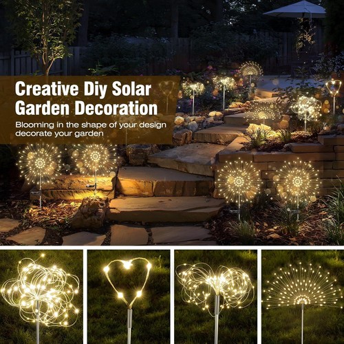 Solar Yard Lights Garden Landscape Light Solar Firework Light Outdoor Waterproof - Picture 8 of 37