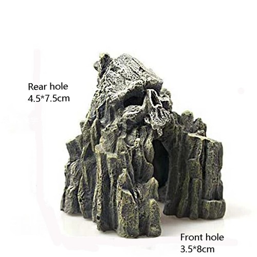 Aquarium Skull Cave Fish Tank Ornament Decoration Artificial Resin Mountain Rock - Picture 6 of 26