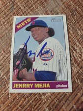 Jenrry Mejia Autographed 2015 Topps Heritage Signed Baseball Card #9 Mets
