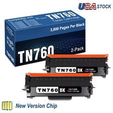 TN760 Toner BK High Yield for MFC-L2750DWXL HL-L2395DW MFC-L2690DW 2-Pack