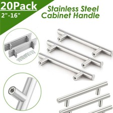 20Pack Polished Chrome Cabinet Pulls Stainless Steel Drawer T Bar Handles 2"-16"