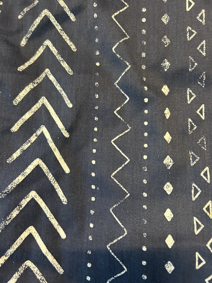 Cortina de Ducha Home Focus Azul Estampado Azteca Baño Lavable a Máquina Blanco Foto 2 de 4