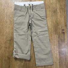 Janie And Jack Roll-Cuff Pants Baby Boy Toddler 3T Beige 100 Cotton Adjustable