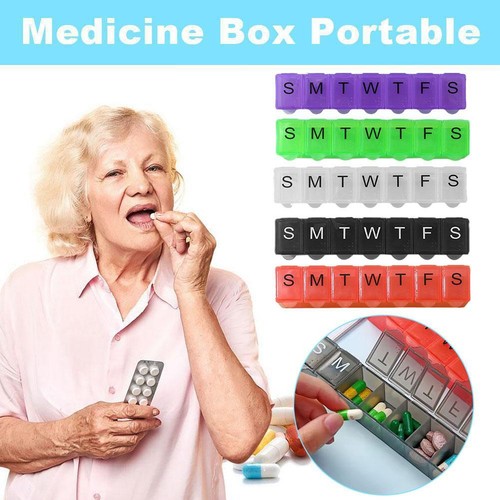 Weekly Pill Box Organizer 7 Day AMPM Organizer Case Medicine Removable Pill - Picture 2 of 22
