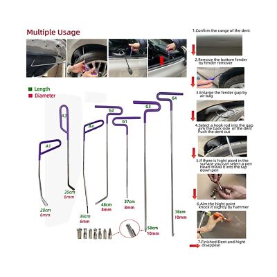 NIUVOCY 32-Piece Car Dent Repair Tool Kit - Paintless Dent Removal For Hail Dings & High Points - View #9