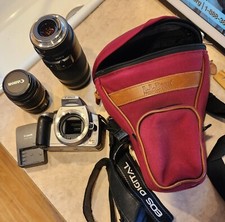 CANON EOS REBEL XT CAMERA 2 LENSES, CASE