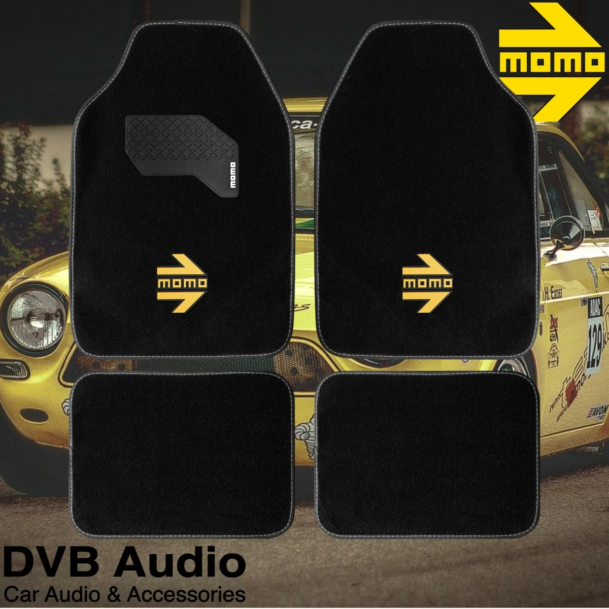 Momo Universal Car Floor Mats Arrow Yellow