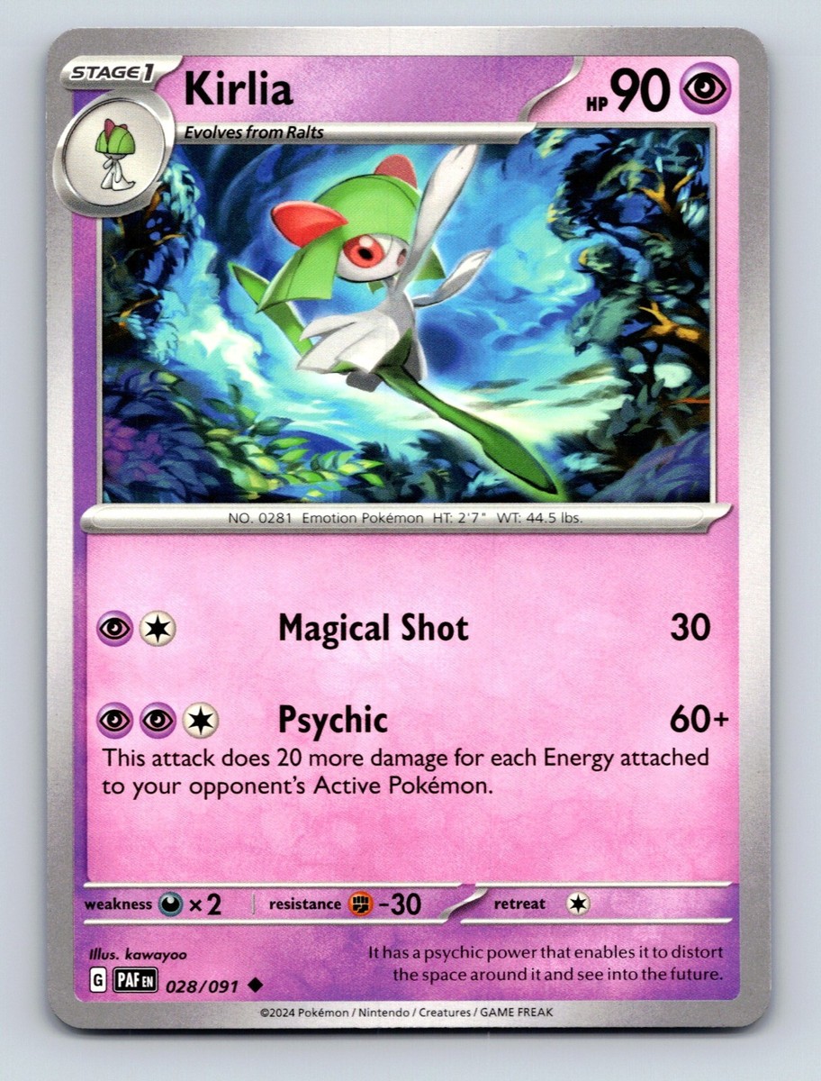 Kirlia HP 90 Magical Shot Psychic Attack Purple Pokmon Card