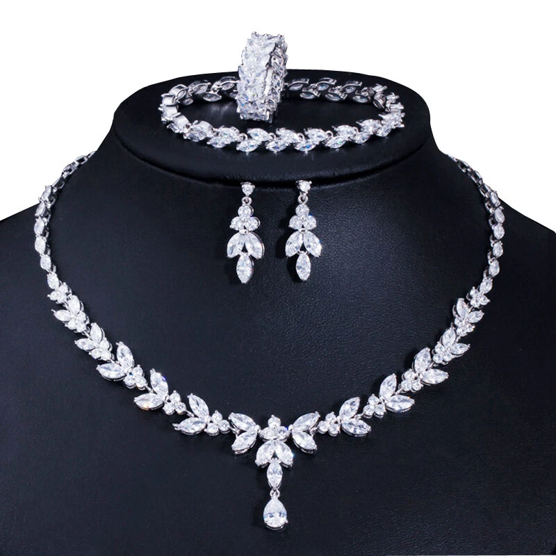 Bridal necklace earring hotsell and bracelet sets