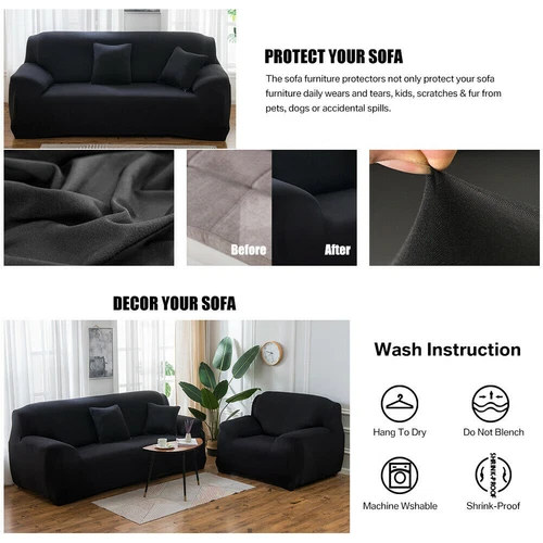 Stretch Sofabezug Schonbezug Massiv Sofabezüge Couch Möbel Schoner 160g - Bild 29 von 54