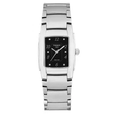 Tissot T-10 25.5mm Steel Black Dial Ladies Quartz Watch T073.310.11.057.00