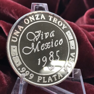 Viva Mexico Proof 1985 CUAUHTEMOC 1497-1525 Una Onza Troy 1 oz
