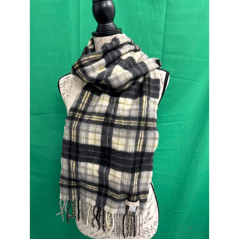 Bufanda tejida a cuadros 100 % cachemir Nordstrom para hombre detalle de flecos suave y cálida Foto 4 de 4