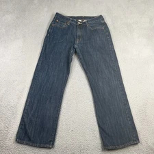 Lucky Brand Jeans Mens 32 Blue Dark Wash Relaxed Fit Straight Leg 32x29