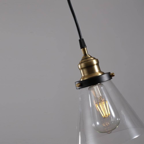 Cedar Hill 1-Light Black Pendant Light with Glass Shade Chandeliers Incandescent - Picture 5 of 8