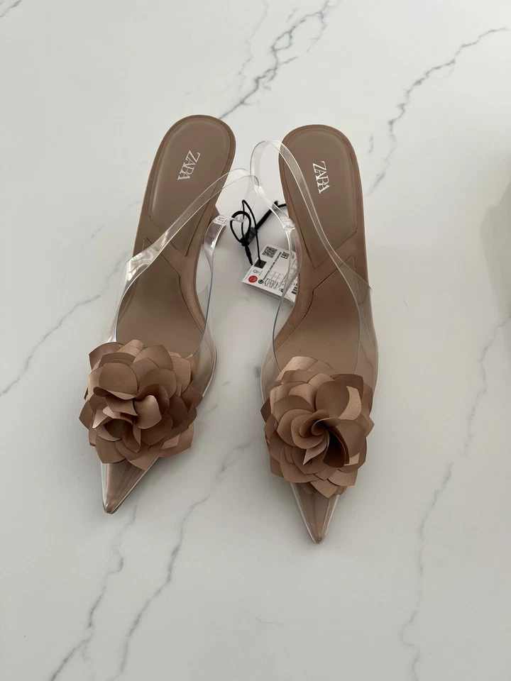 Canchas para mujer Zara marrón y crema Foto 2 de 4