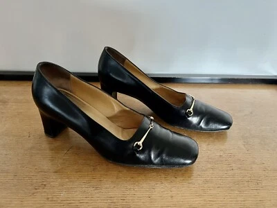 chaussures femme Gucci Italie à boucles dorées taille 37,5 FR./ 36,5 IT Vintage - Photo 1/4