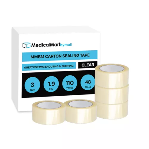 premium carton sealing packing tape - 3" x 110 yards - 1.9 mil, 48 rolls [clear] image 2