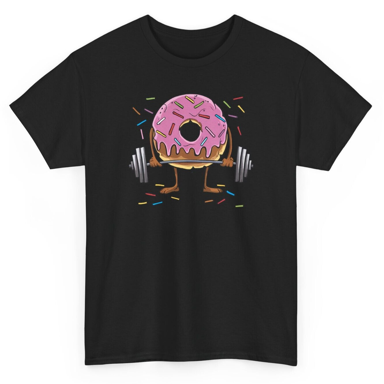 Weightlifting Donut Fitness Funny T-shirt - Novelty Gym Sports Graphic Tee