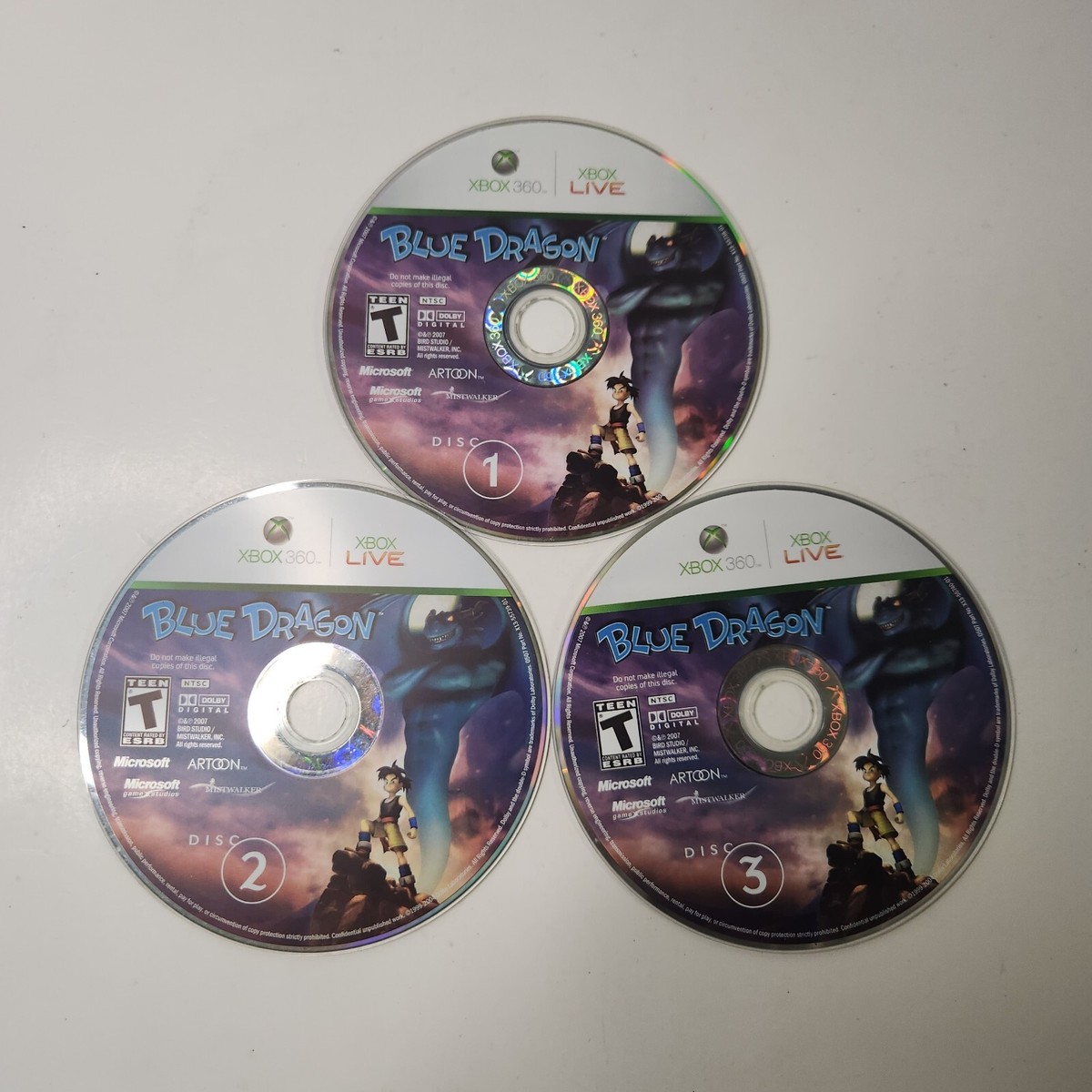 Blue Dragon Disc 1-3(Microsoft Xbox 360, 2007) Discs Only/ All