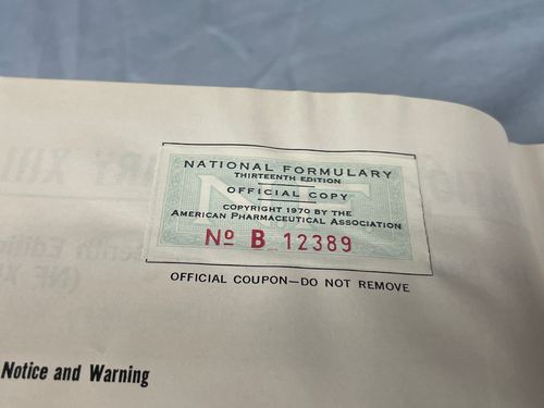 Vintage National Formulary XIII 13th Edition (Pharmaceutical Assoc. 1970) - Picture 5 of 10