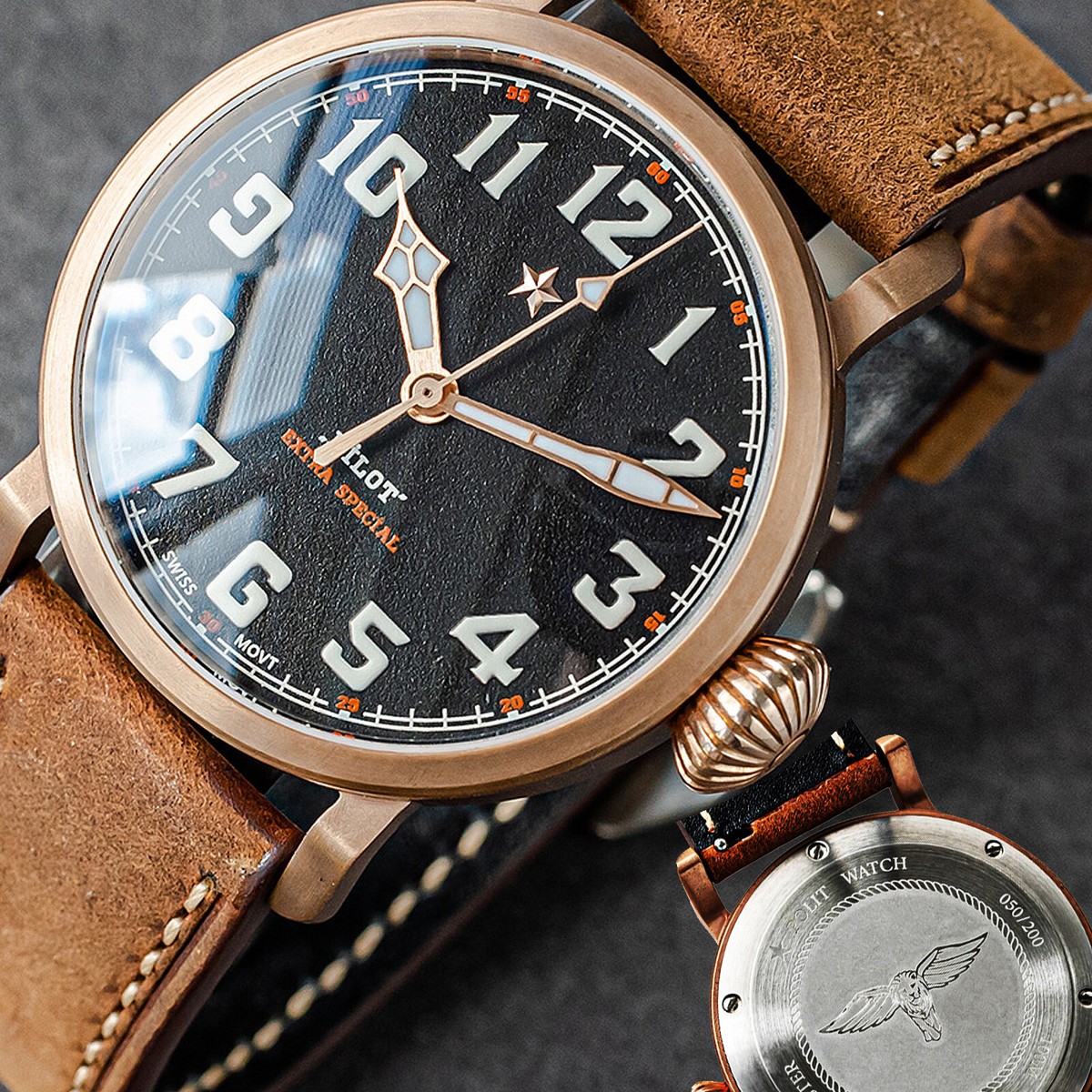 Glamor Master Genuine SWISS ETA2824 CuSn8 Bronze Watch Limited 200