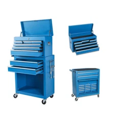 8-Drawer Rolling Tool Storage Cabinet with 2 in 1 Detachable Top Tool Box Blue